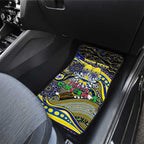 Merry Christmas Cowboys Car Mats Aboriginal Santa Rugby Mascot - North Queensland
