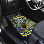 Merry Christmas Cowboys Car Mats Aboriginal Santa Rugby Mascot - North Queensland