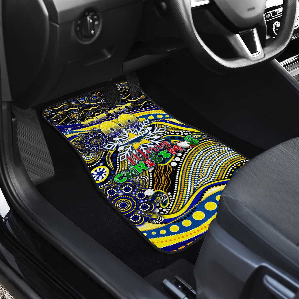Merry Christmas Cowboys Car Mats Aboriginal Santa Rugby Mascot - North Queensland