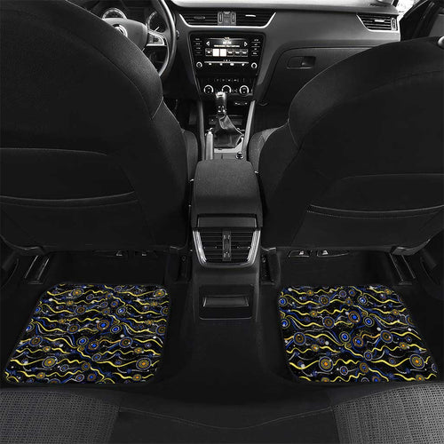 Merry Christmas Cowboys Car Mats Aboriginal Santa Rugby Mascot - North Queensland