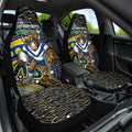 Merry Christmas Cowboys Car Seat Cover Aboriginal Santa Rugby Mascot - North Queensland