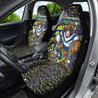 Merry Christmas Cowboys Car Seat Cover Aboriginal Santa Rugby Mascot - North Queensland