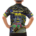 Merry Christmas Cowboys Family Matching Mermaid Dress and Hawaiian Shirt Aboriginal Santa Rugby Mascot - North Queensland