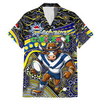 Merry Christmas Cowboys Family Matching Mermaid Dress and Hawaiian Shirt Aboriginal Santa Rugby Mascot - North Queensland