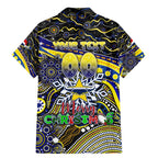 Merry Christmas Cowboys Family Matching Mermaid Dress and Hawaiian Shirt Aboriginal Santa Rugby Mascot - North Queensland