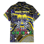 Merry Christmas Cowboys Family Matching Tank Maxi Dress and Hawaiian Shirt Aboriginal Santa Rugby Mascot - North Queensland