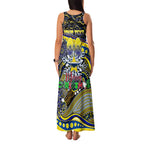 Merry Christmas Cowboys Family Matching Tank Maxi Dress and Hawaiian Shirt Aboriginal Santa Rugby Mascot - North Queensland