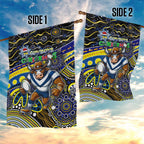 Merry Christmas Cowboys Garden Flag Aboriginal Santa Rugby Mascot - North Queensland
