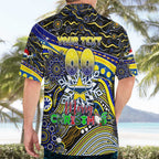 Merry Christmas Cowboys Hawaiian Shirt Aboriginal Santa Rugby Mascot - North Queensland