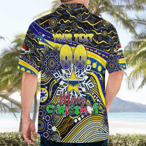 Merry Christmas Cowboys Hawaiian Shirt Aboriginal Santa Rugby Mascot - North Queensland