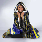 Merry Christmas Cowboys Hooded Blanket Aboriginal Santa Rugby Mascot - North Queensland
