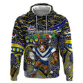 Merry Christmas Cowboys Hoodie Aboriginal Santa Rugby Mascot - North Queensland