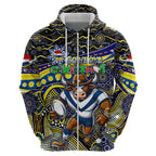 Merry Christmas Cowboys Hoodie Aboriginal Santa Rugby Mascot - North Queensland