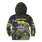 Merry Christmas Cowboys Kid Hoodie Aboriginal Santa Rugby Mascot - North Queensland