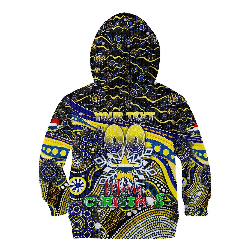 Merry Christmas Cowboys Kid Hoodie Aboriginal Santa Rugby Mascot - North Queensland