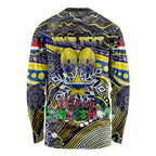 Merry Christmas Cowboys Long Sleeve Shirt Aboriginal Santa Rugby Mascot - North Queensland