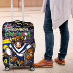 Merry Christmas Cowboys Luggage Cover Aboriginal Santa Rugby Mascot - North Queensland
