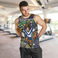 Merry Christmas Cowboys Men Tank Top Aboriginal Santa Rugby Mascot - North Queensland