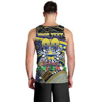 Merry Christmas Cowboys Men Tank Top Aboriginal Santa Rugby Mascot - North Queensland