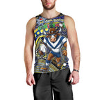 Merry Christmas Cowboys Men Tank Top Aboriginal Santa Rugby Mascot - North Queensland