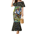 Merry Christmas Cowboys Mermaid Dress Aboriginal Santa Rugby Mascot - North Queensland