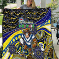 Merry Christmas Cowboys Quilt Aboriginal Santa Rugby Mascot - North Queensland
