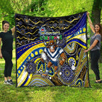 Merry Christmas Cowboys Quilt Aboriginal Santa Rugby Mascot - North Queensland