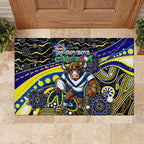 Merry Christmas Cowboys Rubber Doormat Aboriginal Santa Rugby Mascot - North Queensland