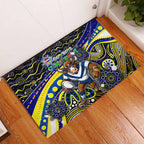 Merry Christmas Cowboys Rubber Doormat Aboriginal Santa Rugby Mascot - North Queensland