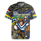 Merry Christmas Cowboys Rugby Jersey Aboriginal Santa Rugby Mascot - North Queensland