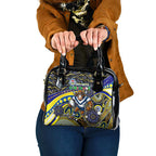 Merry Christmas Cowboys Shoulder Handbag Aboriginal Santa Rugby Mascot - North Queensland