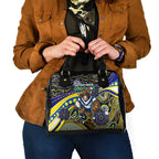 Merry Christmas Cowboys Shoulder Handbag Aboriginal Santa Rugby Mascot - North Queensland