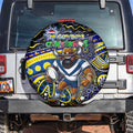 Merry Christmas Cowboys Spare Tire Cover Aboriginal Santa Rugby Mascot - North Queensland