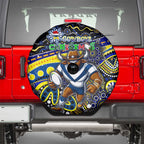 Merry Christmas Cowboys Spare Tire Cover Aboriginal Santa Rugby Mascot - North Queensland
