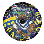 Merry Christmas Cowboys Spare Tire Cover Aboriginal Santa Rugby Mascot - North Queensland