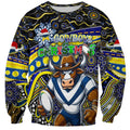 Merry Christmas Cowboys Sweatshirt Aboriginal Santa Rugby Mascot - North Queensland