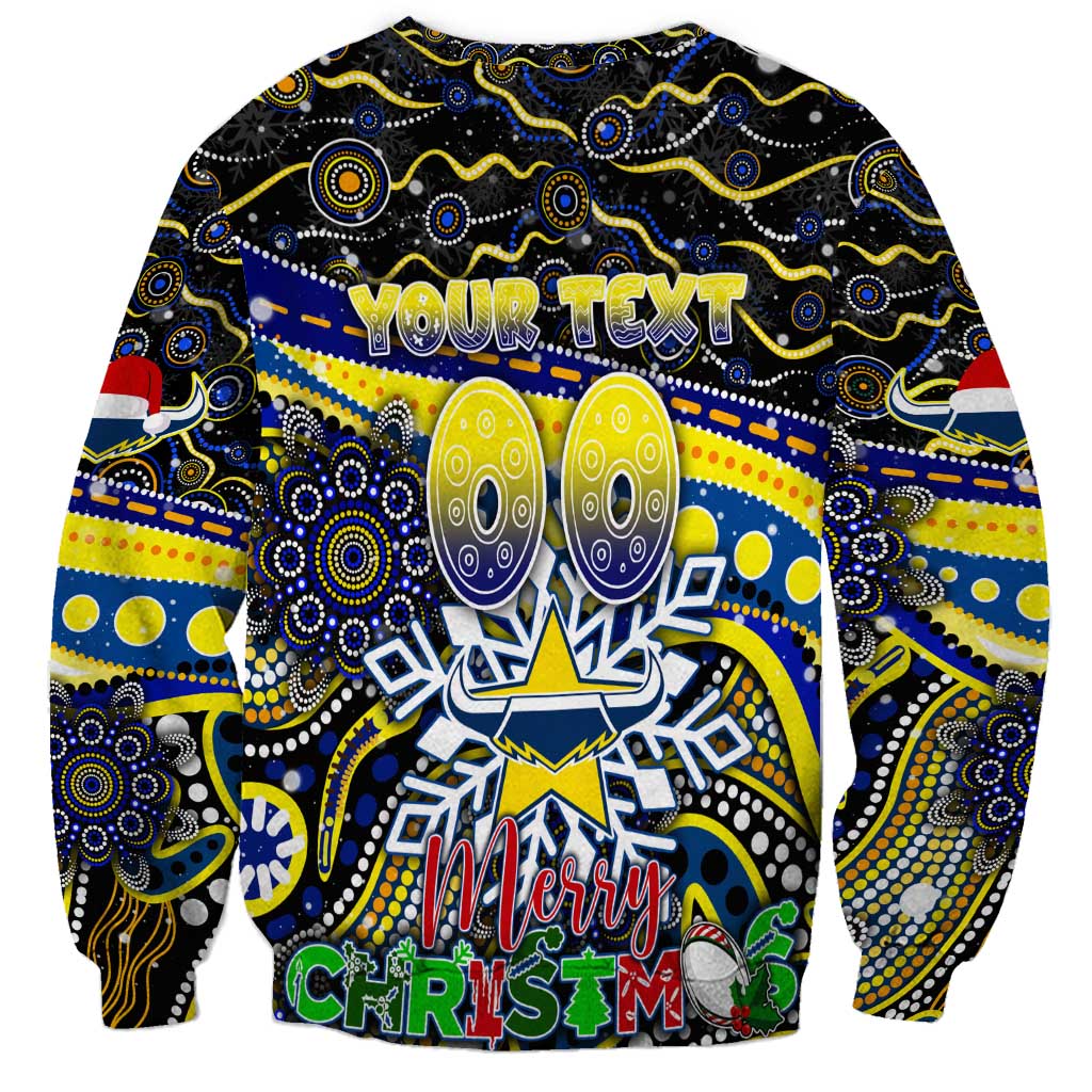 Merry Christmas Cowboys Sweatshirt Aboriginal Santa Rugby Mascot - North Queensland