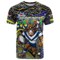 Merry Christmas Cowboys T Shirt Aboriginal Santa Rugby Mascot - North Queensland