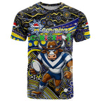 Merry Christmas Cowboys T Shirt Aboriginal Santa Rugby Mascot - North Queensland