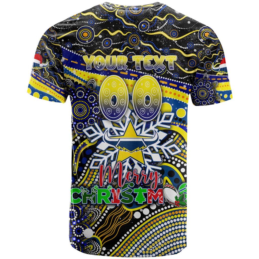 Merry Christmas Cowboys T Shirt Aboriginal Santa Rugby Mascot - North Queensland