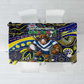 Merry Christmas Cowboys Tablecloth Aboriginal Santa Rugby Mascot - North Queensland
