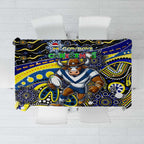 Merry Christmas Cowboys Tablecloth Aboriginal Santa Rugby Mascot - North Queensland