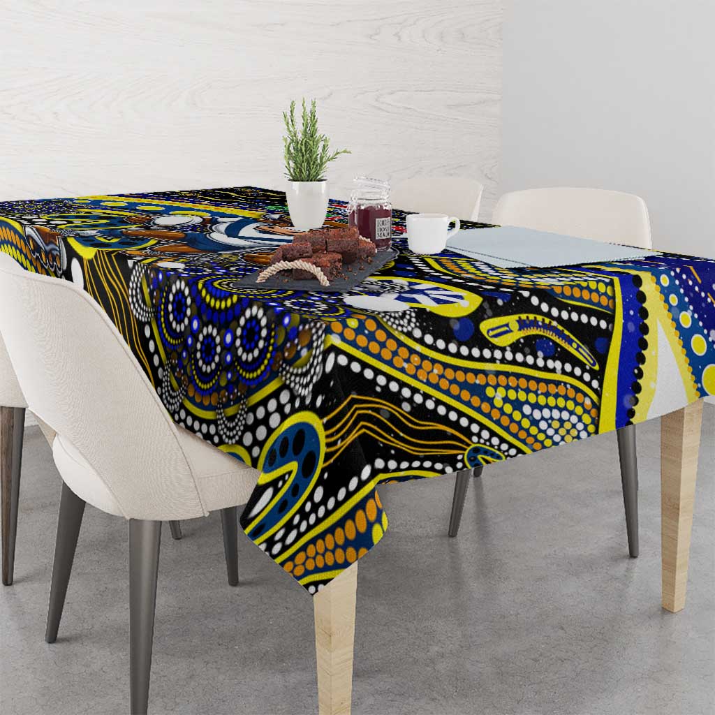 Merry Christmas Cowboys Tablecloth Aboriginal Santa Rugby Mascot - North Queensland