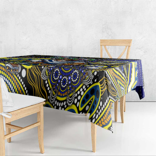 Merry Christmas Cowboys Tablecloth Aboriginal Santa Rugby Mascot - North Queensland