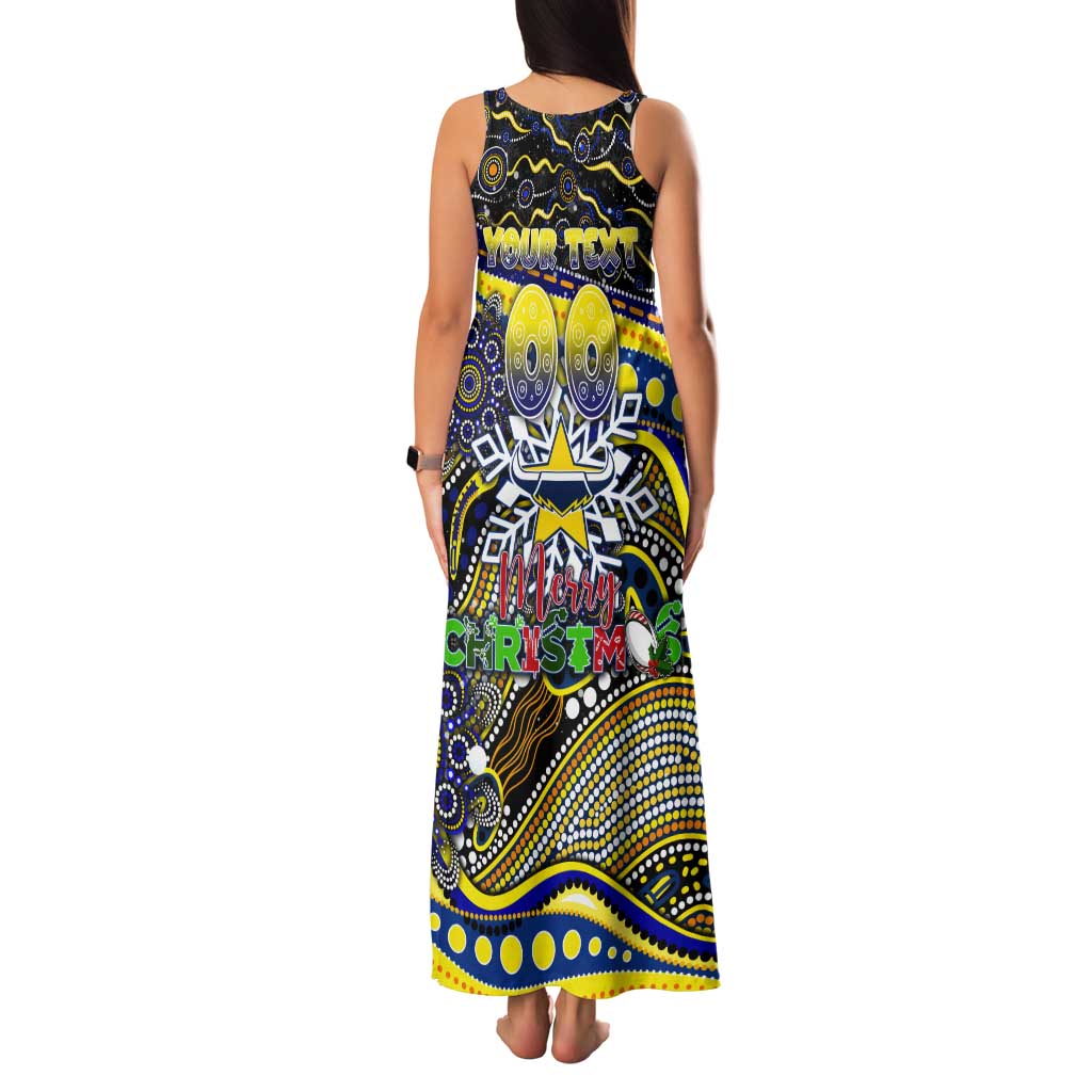 Merry Christmas Cowboys Tank Maxi Dress Aboriginal Santa Rugby Mascot - North Queensland