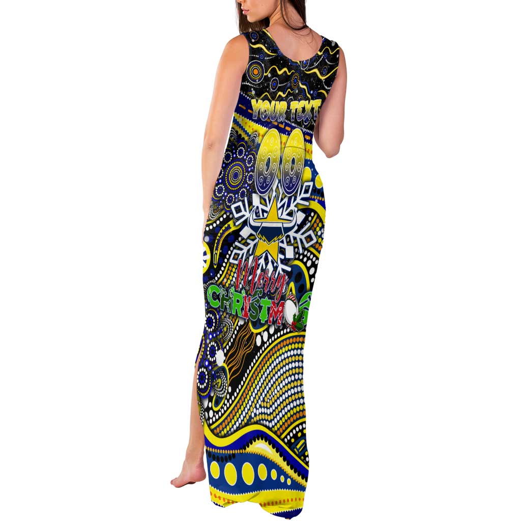 Merry Christmas Cowboys Tank Maxi Dress Aboriginal Santa Rugby Mascot - North Queensland