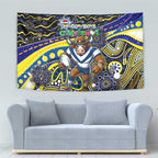 Merry Christmas Cowboys Tapestry Aboriginal Santa Rugby Mascot - North Queensland
