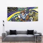 Merry Christmas Cowboys Tapestry Aboriginal Santa Rugby Mascot - North Queensland