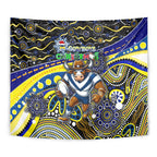 Merry Christmas Cowboys Tapestry Aboriginal Santa Rugby Mascot - North Queensland