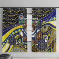 Merry Christmas Cowboys Window Curtain Aboriginal Santa Rugby Mascot - North Queensland